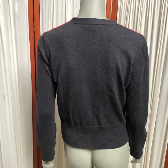 CAbi Color Block Argyle Stripe Cardigan Sweater Style 171 Women's Medium - Picture 3 of 8